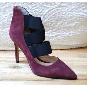 Vince Camuto Nigel Stiletto Suede Pointed Toe High Heels Purple Black Size 5.5